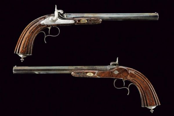 Paio di pistole da tiro a luminello di Marieux  - Asta Rare Armi Antiche e Militaria da tutto il mondo - Associazione Nazionale - Case d'Asta italiane