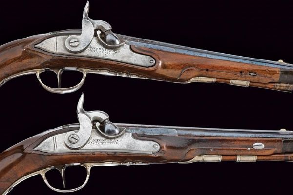 Paio di pistole ridotte a luminello di Anton Graf  - Asta Rare Armi Antiche e Militaria da tutto il mondo - Associazione Nazionale - Case d'Asta italiane