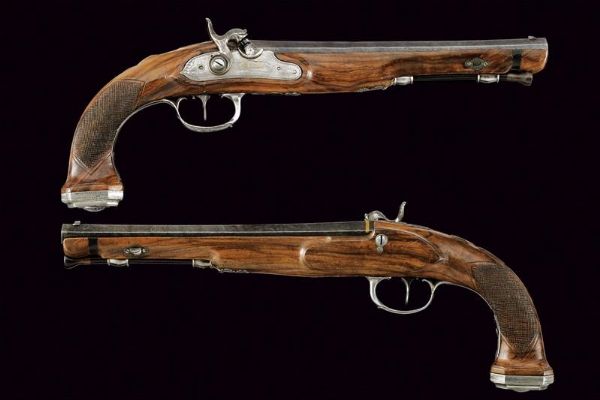 Paio di pistole ridotte a luminello di Joh. Boehm  - Asta Rare Armi Antiche e Militaria da tutto il mondo - Associazione Nazionale - Case d'Asta italiane