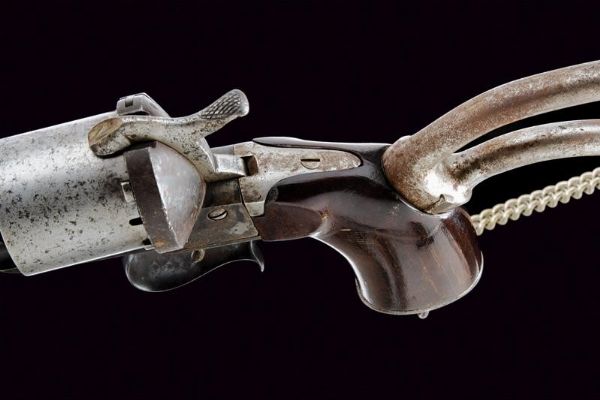 Rarissimo revolver Lefaucheux a spillo con calcio rimovibile  - Asta Rare Armi Antiche e Militaria da tutto il mondo - Associazione Nazionale - Case d'Asta italiane