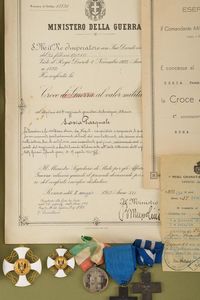 Pasquale Soria, maggiore, lotto di decorazioni e medaglie  - Asta Rare Armi Antiche e Militaria da tutto il mondo - Associazione Nazionale - Case d'Asta italiane