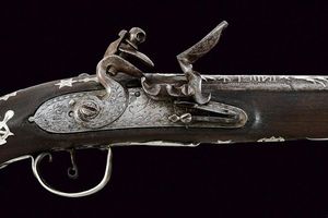 Pistola a pietra focaia con fornimenti in argento  - Asta Rare Armi Antiche e Militaria da tutto il mondo - Associazione Nazionale - Case d'Asta italiane