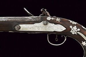 Pistola a pietra focaia con fornimenti in argento  - Asta Rare Armi Antiche e Militaria da tutto il mondo - Associazione Nazionale - Case d'Asta italiane