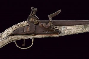 Pistola a pietra focaia con fornimenti in argento  - Asta Rare Armi Antiche e Militaria da tutto il mondo - Associazione Nazionale - Case d'Asta italiane