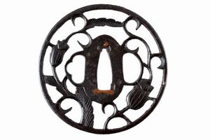 Importante Tsuba scuola Kyoto Shoami  - Asta Rare Armi Antiche e Militaria da tutto il mondo - Associazione Nazionale - Case d'Asta italiane