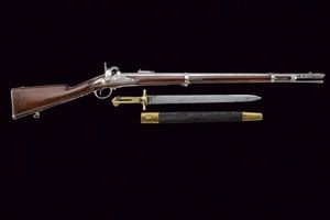 Rara carabina da bersaglieri a luminello Mod. 1856 con baionetta  - Asta Rare Armi Antiche e Militaria da tutto il mondo - Associazione Nazionale - Case d'Asta italiane