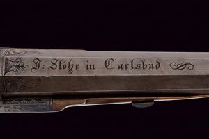 Pistola da tiro a luminello di J. Stöhr a Carlsbad  - Asta Rare Armi Antiche e Militaria da tutto il mondo - Associazione Nazionale - Case d'Asta italiane