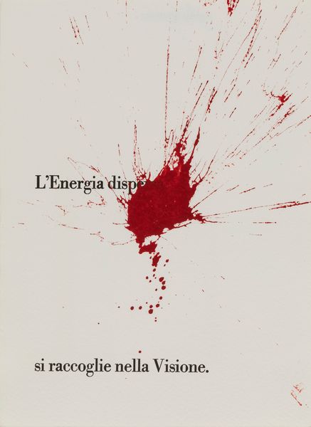 UGO CARREGA : L'energia dispersa si raccoglie nella Visione  - Asta Testimonianze Contemporanee: Documenti, Libri, Fotografie e Opere d'Arte - Associazione Nazionale - Case d'Asta italiane