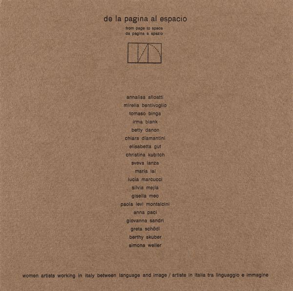 Mirella Bentivoglio (rif.) : De la pagina al espacio. Artiste in Italia tra linguaggio e immagine: Annalisa Alloatti, Mirella Bentivoglio, Tomaso Binga, Irma Blank, Betty Danon, Chiara Diamantini, Elisabetta Gut, Christina Kubitch, Sveva Lanza, Maria Lai, Lucia Marcucci, Silvia Mejia, Gisella Meo, Paola Levi Montalcini, Anna Paci, Giovanna Sandri, Greta Schodl, Berthy Skuber, Simona Weller  - Asta Testimonianze Contemporanee: Documenti, Libri, Fotografie e Opere d'Arte - Associazione Nazionale - Case d'Asta italiane