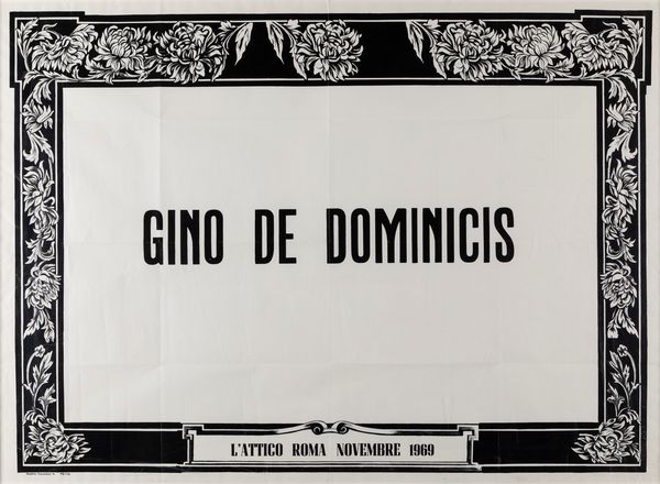 Gino De Dominicis : Manifesto mortuario  - Asta Testimonianze Contemporanee: Documenti, Libri, Fotografie e Opere d'Arte - Associazione Nazionale - Case d'Asta italiane