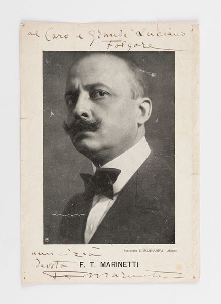 Filippo Tommaso Marinetti (rif.) : Al caro e grande Luciano Folgore  - Asta Testimonianze Contemporanee: Documenti, Libri, Fotografie e Opere d'Arte - Associazione Nazionale - Case d'Asta italiane