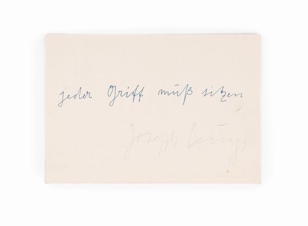 JOSEPH BEUYS : Jeder Griff...  - Asta Testimonianze Contemporanee: Documenti, Libri, Fotografie e Opere d'Arte - Associazione Nazionale - Case d'Asta italiane