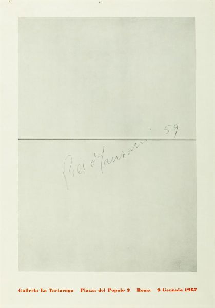 Piero Manzoni : Galleria La Tartaruga  - Asta Testimonianze Contemporanee: Documenti, Libri, Fotografie e Opere d'Arte - Associazione Nazionale - Case d'Asta italiane