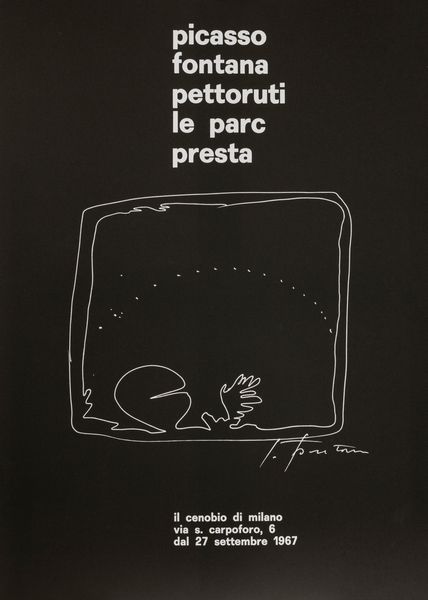 Lucio Fontana (rif.) : Il cenobio di Milano. Picasso, Fontana, Pettoruti, Le Parc, Presta  - Asta Testimonianze Contemporanee: Documenti, Libri, Fotografie e Opere d'Arte - Associazione Nazionale - Case d'Asta italiane