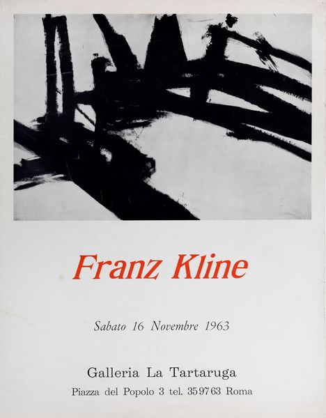 Franz Kline : Galleria La Tartaruga  - Asta Testimonianze Contemporanee: Documenti, Libri, Fotografie e Opere d'Arte - Associazione Nazionale - Case d'Asta italiane