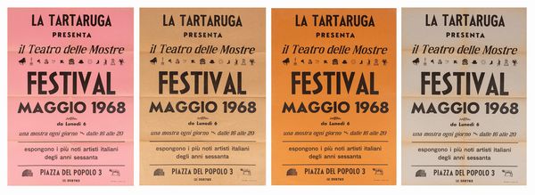 Il Teatro delle Mostre : Quattro manifesti del Teatro delle Mostre  - Asta Testimonianze Contemporanee: Documenti, Libri, Fotografie e Opere d'Arte - Associazione Nazionale - Case d'Asta italiane