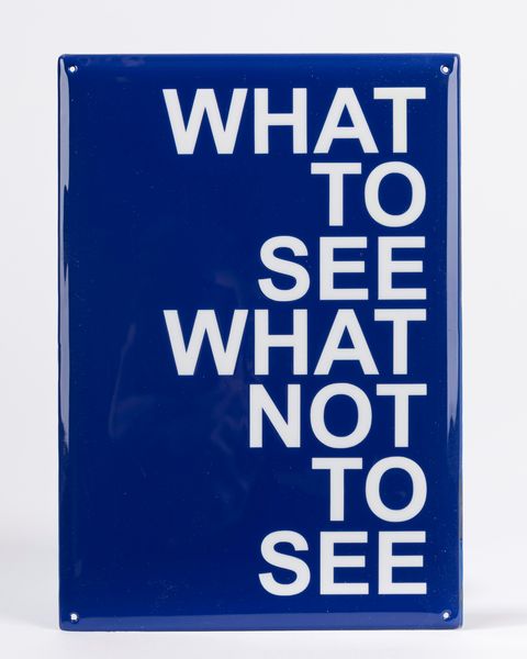 Maurizio Nannucci : What to see what not to see  - Asta Testimonianze Contemporanee: Documenti, Libri, Fotografie e Opere d'Arte - Associazione Nazionale - Case d'Asta italiane