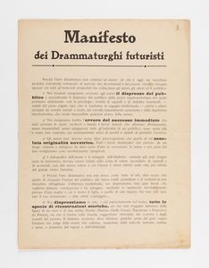 Filippo Tommaso Marinetti (rif.) - Manifesto dei Drammaturghi Futuristi