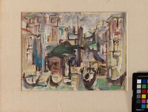 EMILIO VEDOVA : Traghetto di Santa Maria del Giglio a Venezia  - Asta Arte moderna e contemporanea - Associazione Nazionale - Case d'Asta italiane