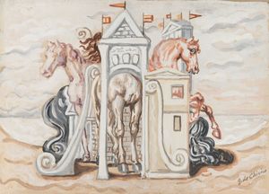 Giorgio de Chirico - Cavalli nel tempio