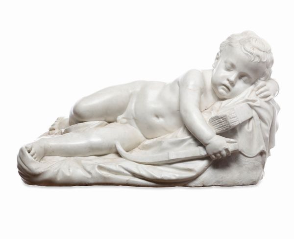 Cupido dormiente. Scultore barocco toscano prossimo a Giovacchino Fortini (1670 - 1736), Italia XVIII secolo  - Asta Dimore Italiane - Associazione Nazionale - Case d'Asta italiane