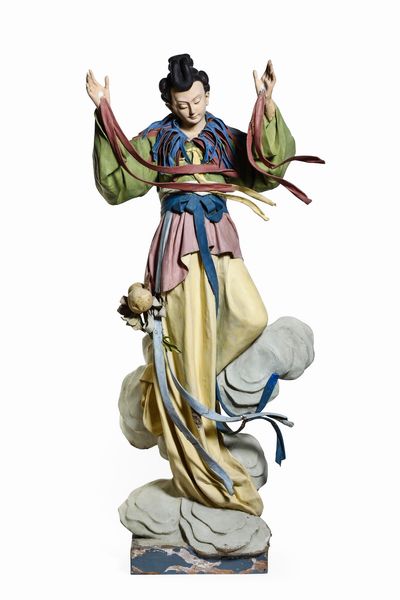 Figura orientale in cartapesta dipinta. Piemonte, XVIII secolo  - Asta Dimore Italiane - Associazione Nazionale - Case d'Asta italiane