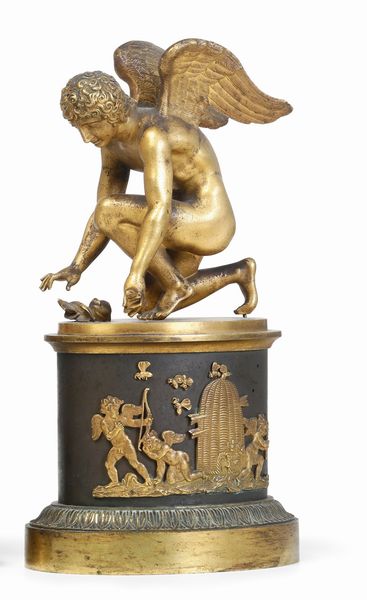 Eros e la farfalla. Arte neoclassica, Francia o Italia, XIX secolo  - Asta Dimore Italiane - Associazione Nazionale - Case d'Asta italiane