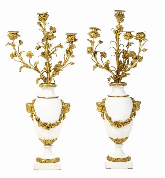 Coppia di candelabri. Francia, XIX secolo  - Asta Dimore Italiane - Associazione Nazionale - Case d'Asta italiane