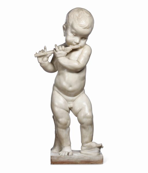 Putto con flauto. Scultore del XVIII secolo  - Asta Dimore Italiane - Associazione Nazionale - Case d'Asta italiane