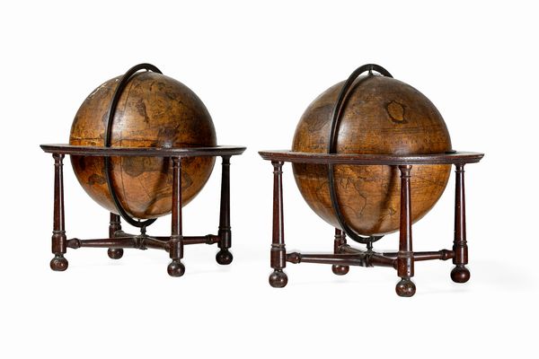 Globo terrestre e globo celelste. Ferguson's terrestrial globe improved by G. Wright, Inghilterra XVIII-XIX secolo  - Asta Dimore Italiane - Associazione Nazionale - Case d'Asta italiane