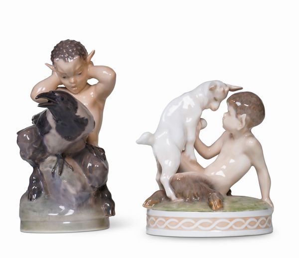 Due figurine<BR>Danimarca, Manifattura Royal Copenhagen, XX secolo  - Asta Dimore Italiane - Associazione Nazionale - Case d'Asta italiane