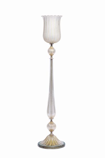 Barovier & Toso : Murano, 1950. <BR>Lampada da terra  - Asta Dimore Italiane - Associazione Nazionale - Case d'Asta italiane