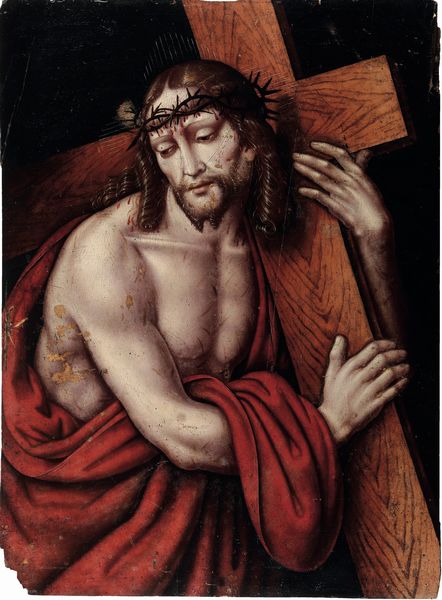 Giovan Pietro Rizzoli detto Giampietrino , Cerchia di : Cristo portacroce  - Asta Dipinti Antichi - Associazione Nazionale - Case d'Asta italiane