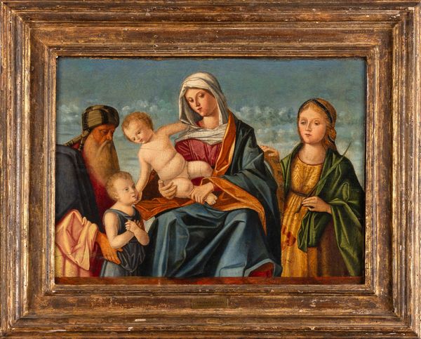 Vincenzo Catena, nei modi di : Madonna col Bambino e santi Giovanni Battista, Caterina e Zaccaria  - Asta Dipinti Antichi - Associazione Nazionale - Case d'Asta italiane