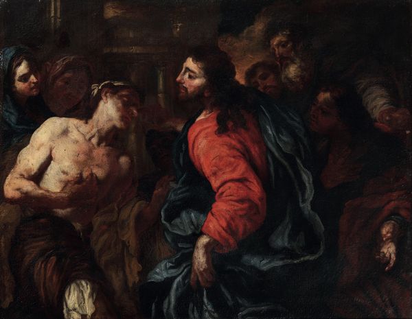 Johann Carl Loth, Bottega di : Cristo guarisce un cieco  - Asta Dipinti Antichi - Associazione Nazionale - Case d'Asta italiane