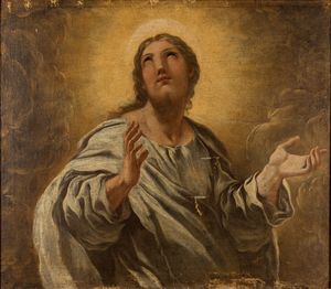 Luca Giordano, Ambito di : Trasfigurazione di Cristo  - Asta Dipinti Antichi - Associazione Nazionale - Case d'Asta italiane