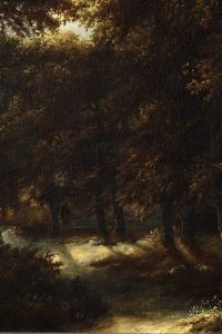 Jacob Izaaksoon van Ruisdael, Attribuito a : Paesaggio boschivo  - Asta Dipinti Antichi - Associazione Nazionale - Case d'Asta italiane