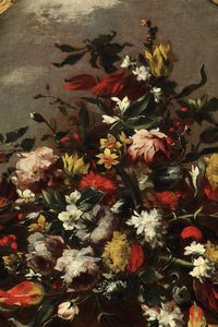 (attivo tra il 1730 e il 1760) Maestro dei fiori guardeschi, Attribuito a : Natura morta con vaso di fiori,  - Asta Dipinti Antichi - Associazione Nazionale - Case d'Asta italiane