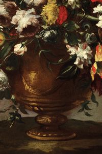 (attivo tra il 1730 e il 1760) Maestro dei fiori guardeschi, Attribuito a : Natura morta con vaso di fiori,  - Asta Dipinti Antichi - Associazione Nazionale - Case d'Asta italiane