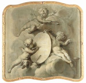 Scuola francese del XVIII secolo Giochi di putti  - Asta Dipinti Antichi - Associazione Nazionale - Case d'Asta italiane