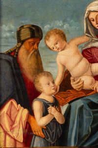 Vincenzo Catena, nei modi di : Madonna col Bambino e santi Giovanni Battista, Caterina e Zaccaria  - Asta Dipinti Antichi - Associazione Nazionale - Case d'Asta italiane