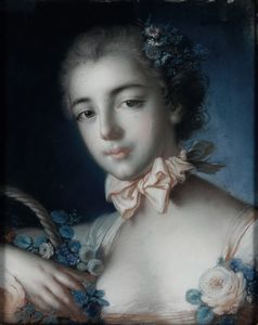 François Boucher, copia da - Ritratto di gentildonna in veste di Flora