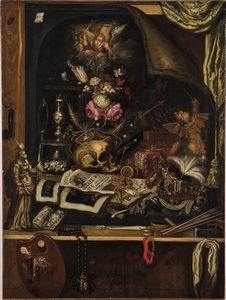 Cornelis Norbertus Gysbrechts : Vanitas  - Asta Dipinti Antichi - Associazione Nazionale - Case d'Asta italiane