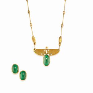 Pao Ying Wang - Demi-parure con malachite