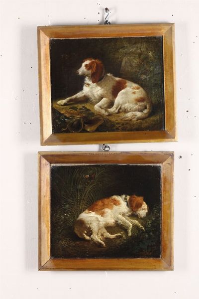 Morland George : Sleeping dog; Sitting dog  - Asta Antiquariato - Associazione Nazionale - Case d'Asta italiane