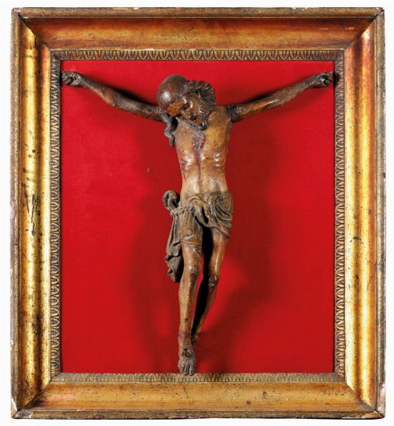 Corpus Christi in legno scolpito. Scultore operante nel XVII secolo  - Asta Antiquariato - Associazione Nazionale - Case d'Asta italiane