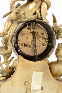 Pendola da tavolo in bronzo dorato, Francia XIX secolo  - Asta Antiquariato - Associazione Nazionale - Case d'Asta italiane