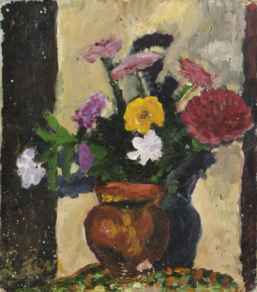 LEVI SACERDOTI ADELE Torino 1912-Napoli 1985 : Vaso di fiori 1958  - Asta Dipinti  - Associazione Nazionale - Case d'Asta italiane