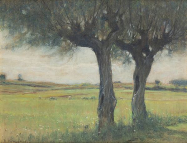 ROMOLO UBERTALLI Mosso Santa Maria (VC) 1871 - 1928 : Paesaggio  - Asta Dipinti  - Associazione Nazionale - Case d'Asta italiane