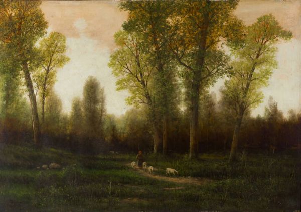 GIOVANNI PISANO Sevi (NU) 1875 - 1964 Torino : Mattino nel bosco  - Asta Dipinti  - Associazione Nazionale - Case d'Asta italiane